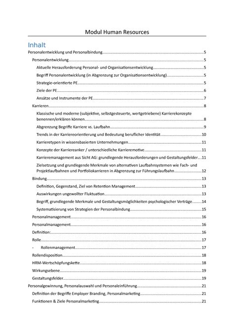 Modul Human Resources Zusammenfassung 2 Modul Human Resources