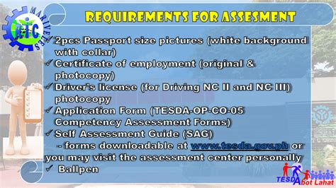 Documentary Requirements – TESDA RTC-Mariveles