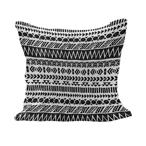 Striped Fluffy Throw Pillow Cushion Cover Trippy Mystic Aztec Culture Antique Aged Folk Old