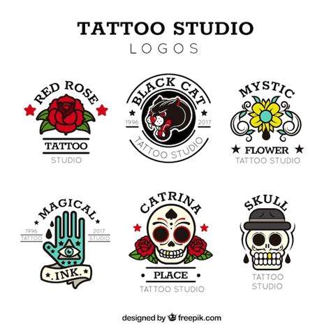 Colección de logos vintage de tatuajes Descargar Vectores gratis