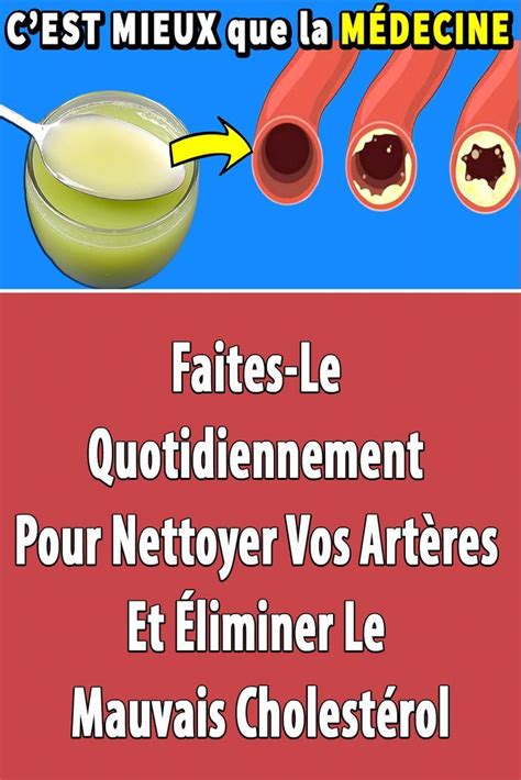 Faites Le Quotidiennement Pour Nettoyer Vos Artères Et Éliminer Le