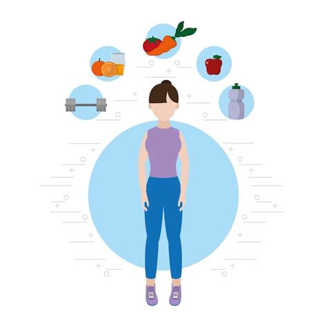 Premium Vector Woman With Healthy Habits Lifestyle Concept