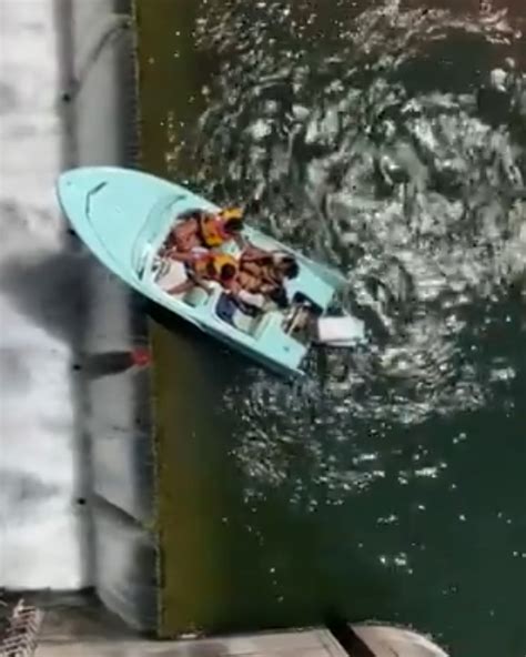 Texas Boaters Saved From Plummeting Over Waters Edge