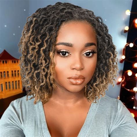 Short Dreadlock Wig For Black Women Ombre Blonde Curly Bob Faux Locs Hair Wigs T Ebay