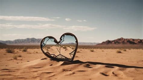 Premium Photo View Of Broken Heart With Desert Background