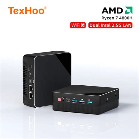 Texhoo Mini Pc Computer Gaming Amd Ryzen H Pocket Dual Hd Mi Lan