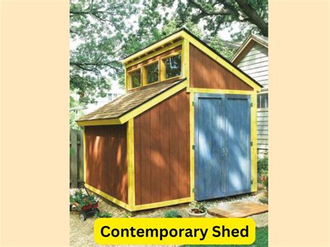 Diy Contemporary Shed Plan Garden Shed Plans Backyard Storage Shed Plans Instant Download PDF ...