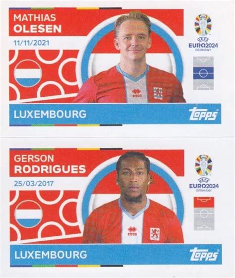 TOPPS STICKER FOOTBALL European Championship Euro 2024 No LUX 12 13