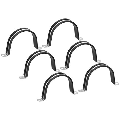 Pack Cable Clamp U Shape Stainless Steel Rubber Cushioned Pipe