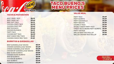 Updated Taco Bueno Menu Prices Combo Meals 2024