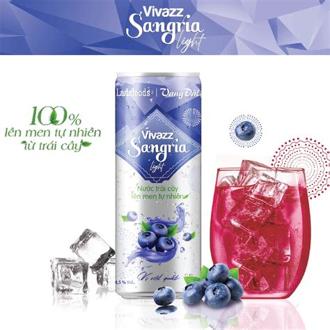 Vivazz Sangria light nước trái cây lên men tự nhiên vị việt quất