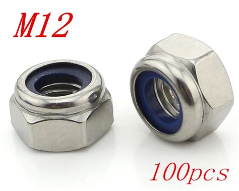 Metric M Stainless Steel Hex Head Nylon Insert Lock Jam Stop Nuts