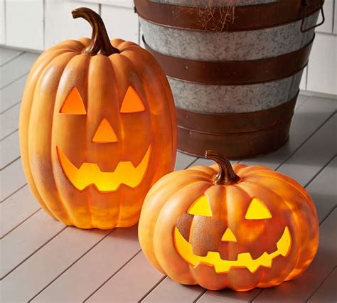 Light Up Led Jack O Lanterns Best Pottery Barn Halloween Decorations