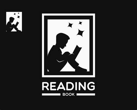 reading book logo design template. simple style for school and education logo. reading book ...