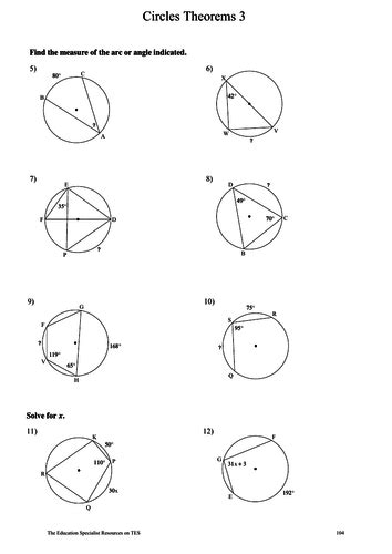 Gcse Maths Revision Circle Theorems 3 Teaching Resources