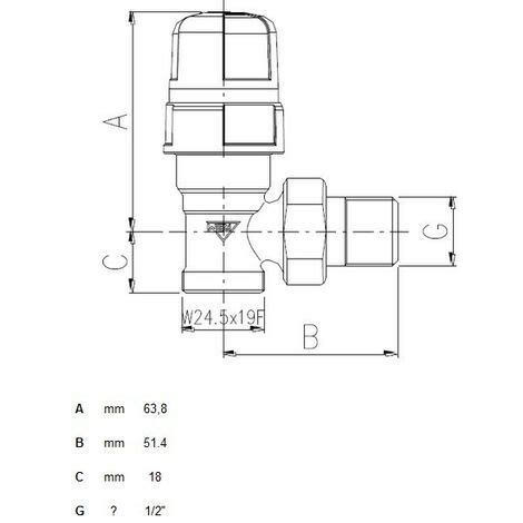 Kit Valvola Termostatica RBM Ad Angolo JET LINE 1342 1 2 Attacco Rame