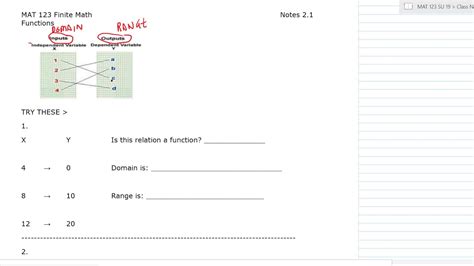 Mat Finite Math Section Functions Youtube