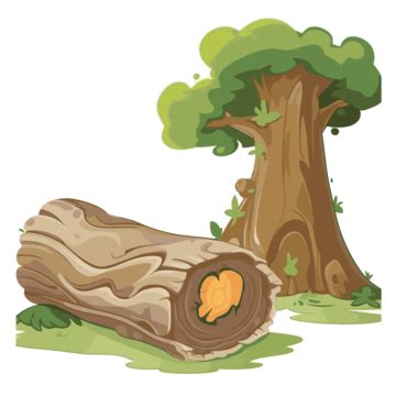 Bark Clipart An Illustration With A Trunk And Tree In The Background