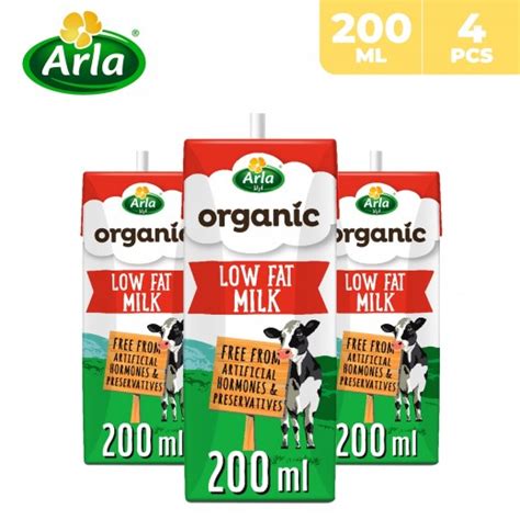 Buy Arla Organic Low Fat Milk Uht 4 X 200 Ml توصيل