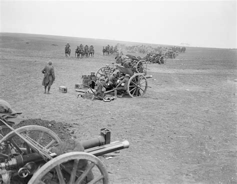 18 Pounder Gun Batteries Of The Royal Field Artillery In Action In The