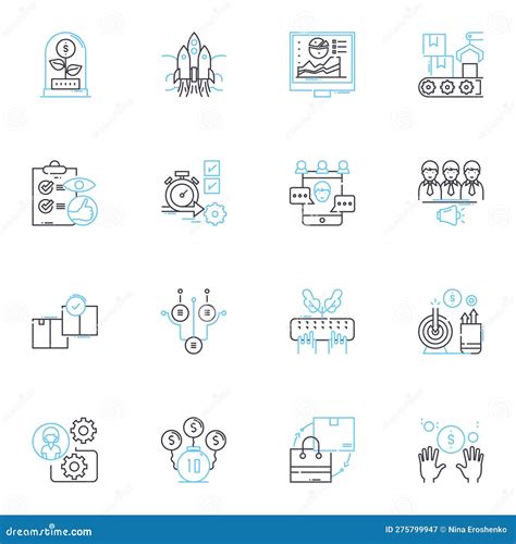 Investment Strategy Linear Icons Set Portfolio Diversification Risk