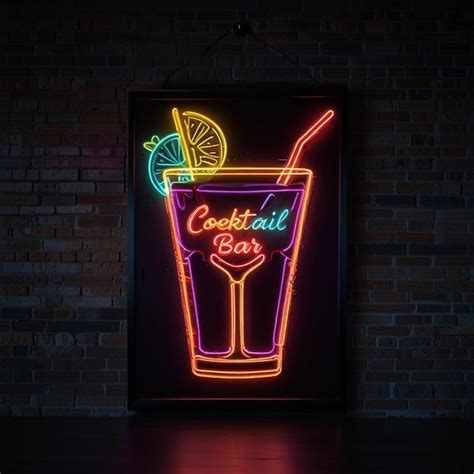 Tropical Cocktail Neon Sign Summer And Vacation Design Night Bright Neon Sign Color Billboard