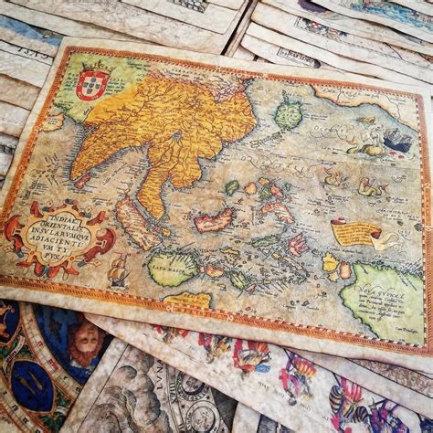 Medieval Map Replica Southeast Asia, Abraham Ortelius, 1570 Handcrafted ...