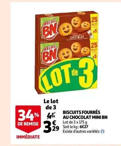 Promo Biscuits Fourrés Au Chocolat Mini Bn chez Auchan iCatalogue fr