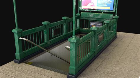 Subway Entrance Street Props Pbr 3d Model Turbosquid 2001854