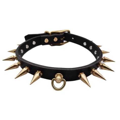 Brass Spiked Dog Collar - Spike Dog Collars