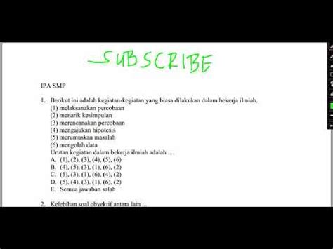 Soal Pre Tes Ppg Ipa Materi Soal