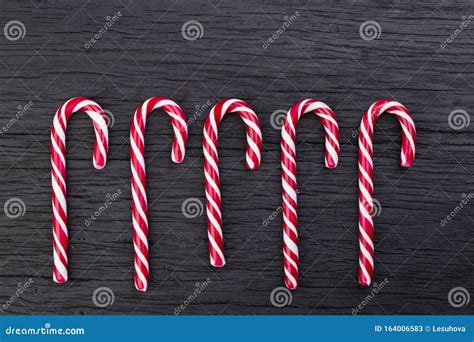 Striped Red Christmas Candy Canes Stock Image Image Of Candy