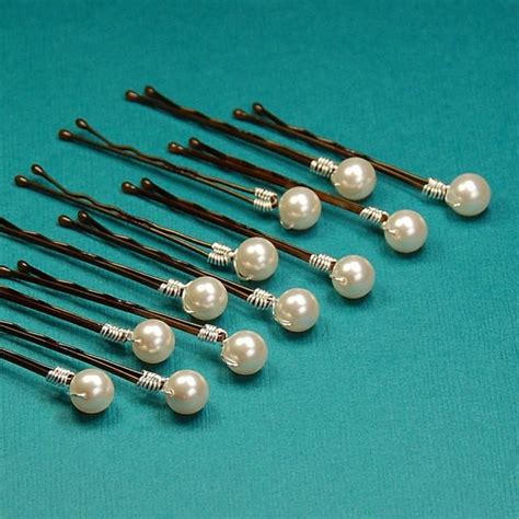 Ivory Pearl Bobby Pins Hair Accessory Swarovski Creamrose Light Mm