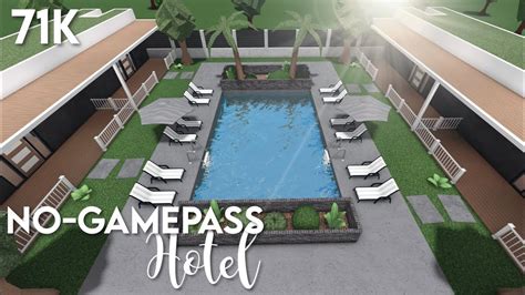 71k No Gamepass Hotel Bloxburg Roblox Speedbuild Youtube