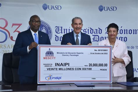 MESCYT dona RD 20 millones a la Universidad Autónoma de Santo Domingo