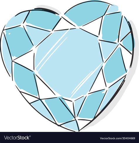 Heart Shaped Diamond Fashion Style Royalty Free Vector Image