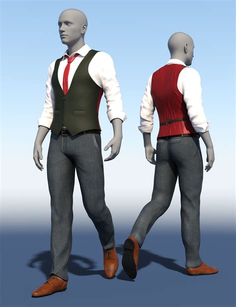 DForce Casual Vest Outfit For Genesis 8 Males Daz 3D