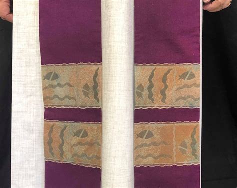 Fish Lent Purple Clergy Stole Clergy Stole Advent Priest Stole