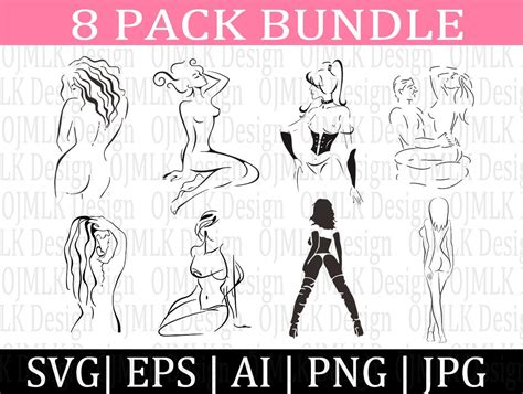 8 Pack Sexy Women Svg Bundle Ladies Body Svg Sex Silhouette Svg