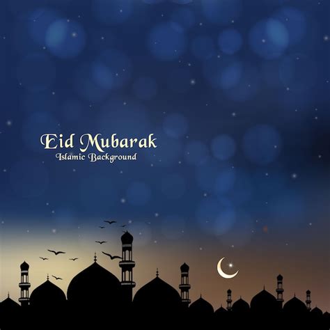 Premium Vector Islamic Greetings Eid Mubarak Card Design With Mosque