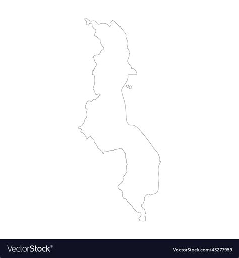 Malawi Country Map Outline Royalty Free Vector Image