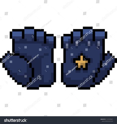 Vector Pixel Art Fashion Glove Isolated Vector De Stock Libre De Regalías 1121675831