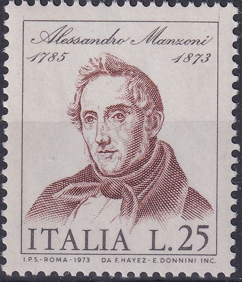 Francobolli Italia 1973 Centenario Della Morte Di Alessandro Manzoni