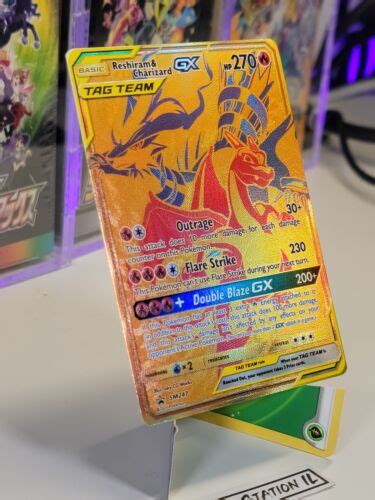 Reshiram Charizard Gx Sm Black Star Promo Full Art Tag Team