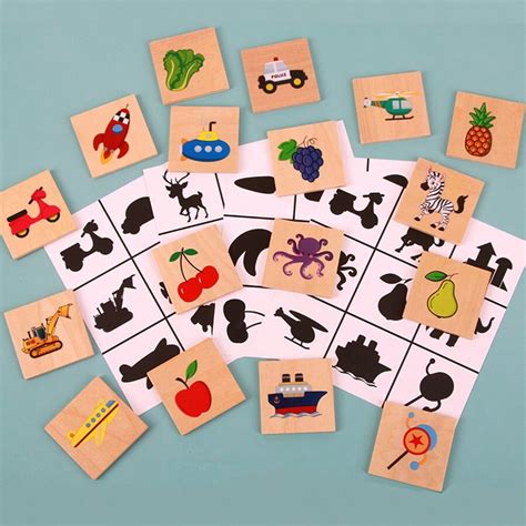 Childrens Educational Montessori Shadow Matching Game Toy Vegetable