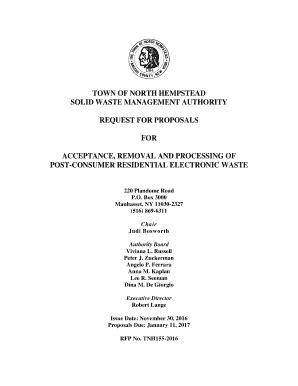 Fillable Online Town Of North Hempstead Solid Waste Management