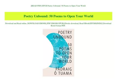 Ppt Read Pdf Epub Poetry Unbound 50 Poems To Open Your World Read