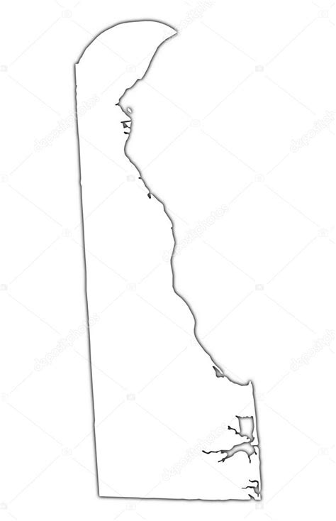 Delaware Usa Outline Map With Shadow — Stock Photo © Skvoor 9090264