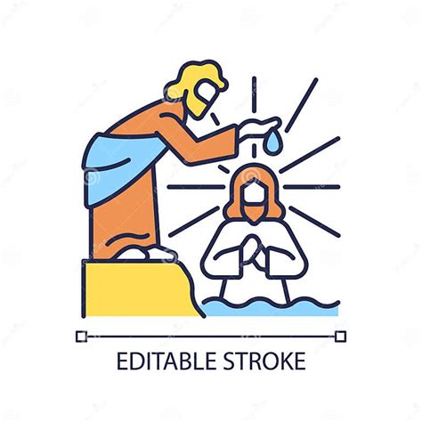 Baptism of Jesus RGB Color Icon Stock Illustration - Illustration of ...