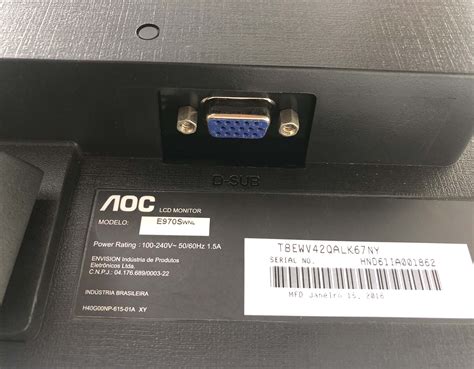 Monitor AOC E970Sw Tela 18 5 Led Parcelamento em até 12x sem juros